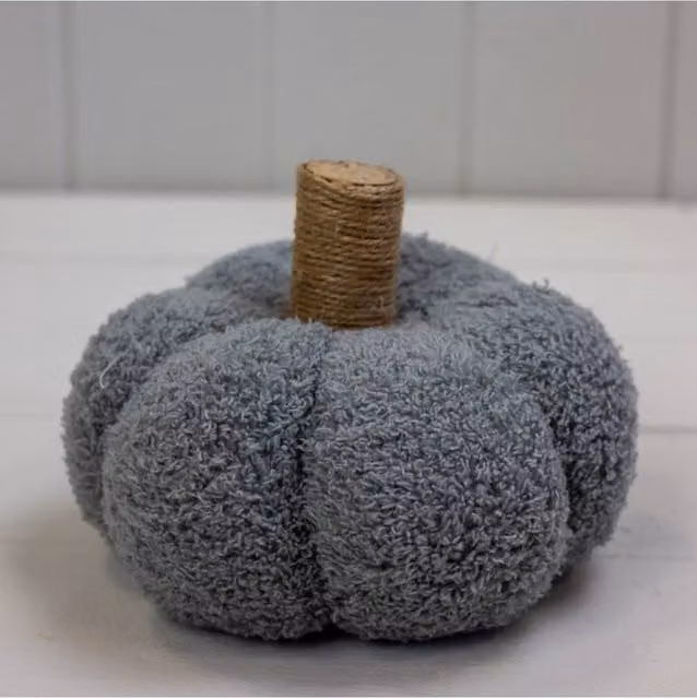 KDMD Grey Traditional Fabric Pumpkin Tabletop Decoration