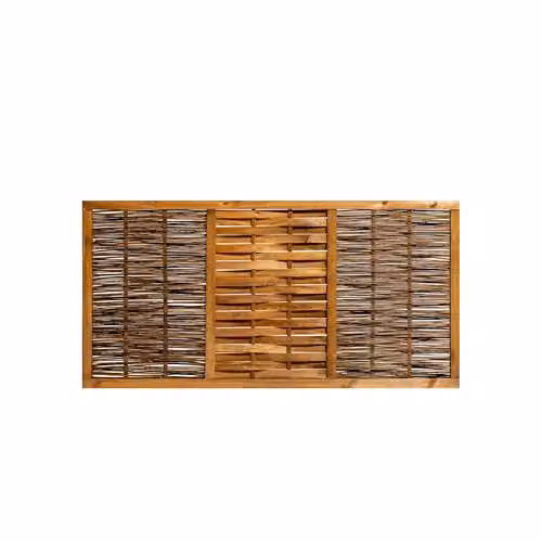 Primrose Premium Handwoven Framed Bunched Willow Hurdle Fence Panel, Brown, H x W: 182 x 90 cm – 1