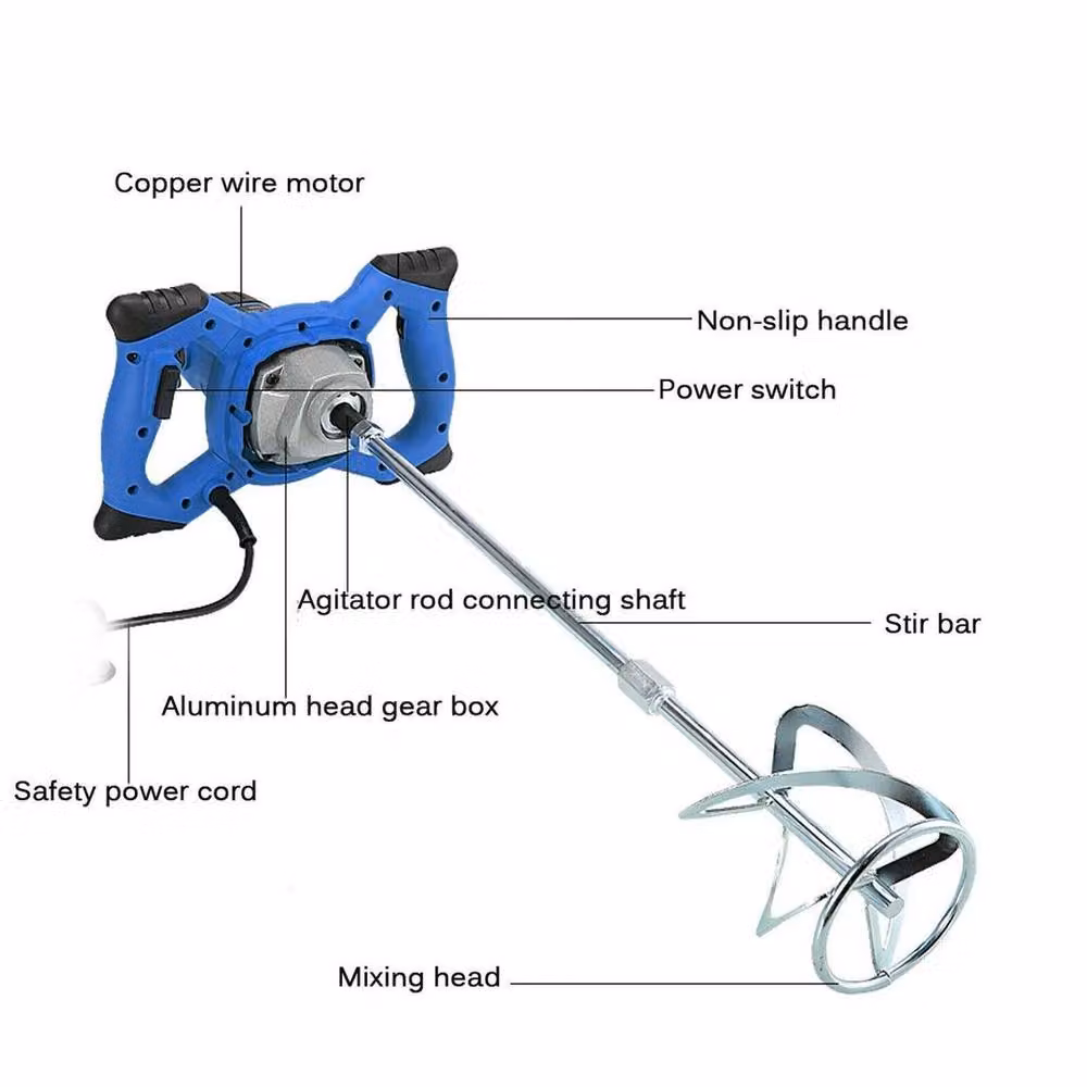 SPETLEK M14 Variable Speed Paddle Mixing Drill 2600W in Blue and Multicolour, W: 52 cm – 2