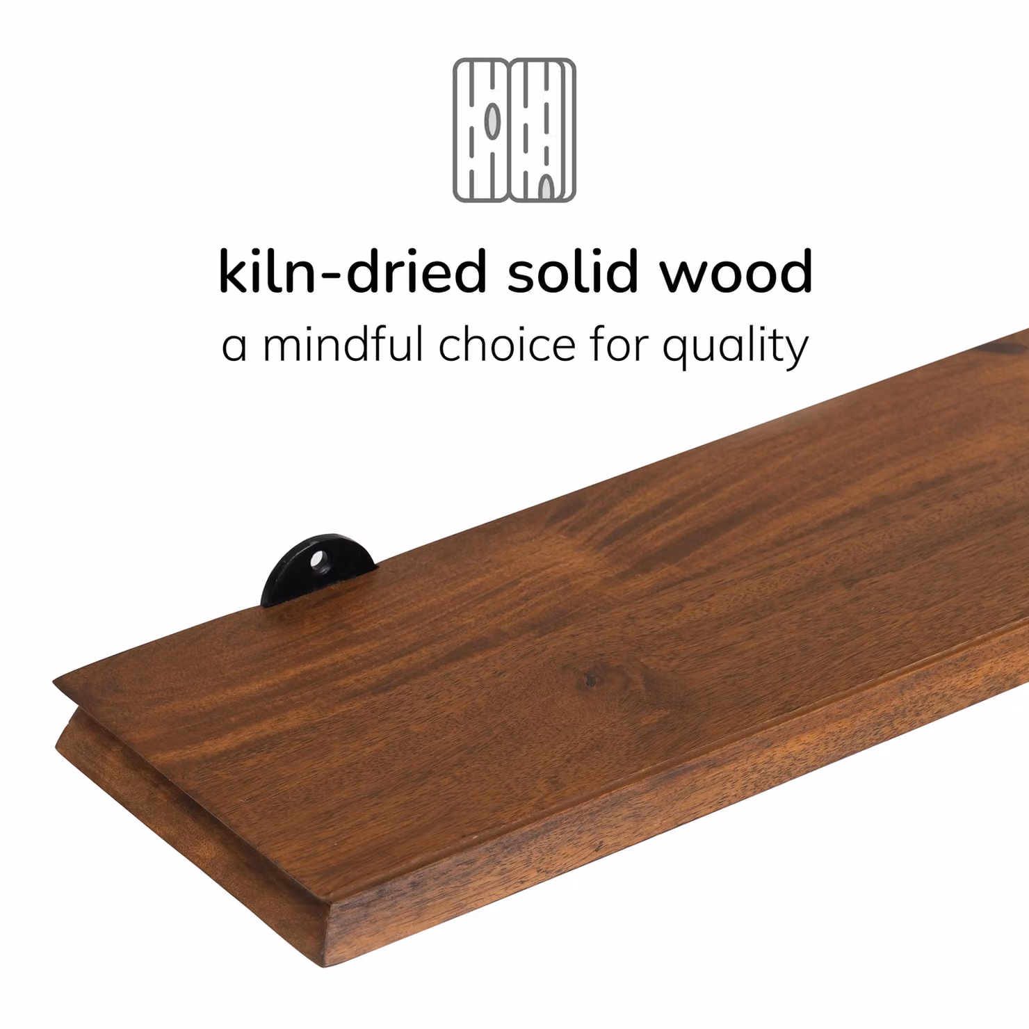 MH London Hamish Small Wall Mounted Floating Storage Shelf in Walnut Solid Wood – 3