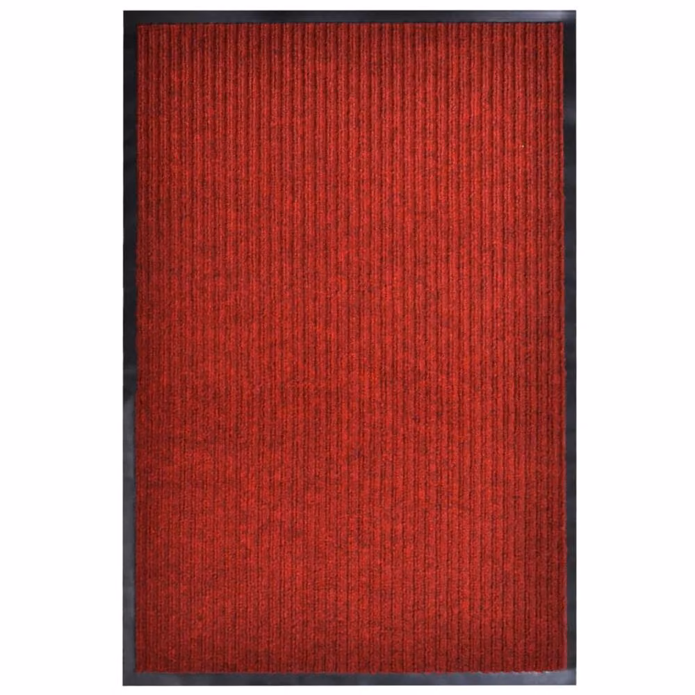 Berkfield Home Red Striped Non-Slip PVC Door Mat, W: 220 cm, D: 117 cm – 2