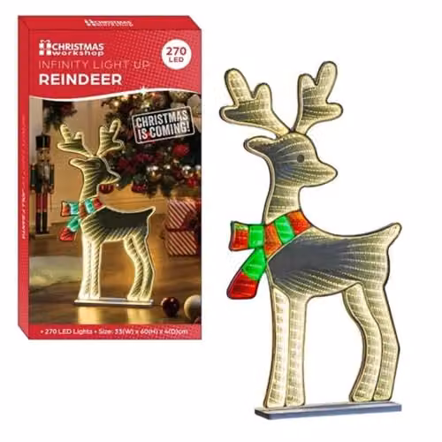 The Christmas Workshop Reindeer Infinity Double-Sided Multi-Coloured Christmas Light, Height: 60 cm – 7