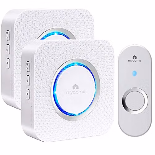 Switched On Products Wireless Plug-in Doorbell Kit with White Chime and Audio-Visual Notifications