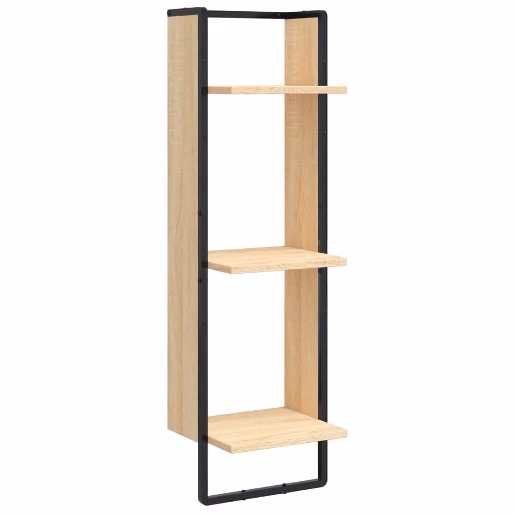 Berkfield Home 3-Tier Wall Mounted Shelf in Sonoma Oak Brown, W/D/H: 30 x 25 x 100 cm – 2
