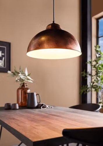 Eglo Truro 2 Vintage Suspended Pendant Lamp in Copper and Beige – 2