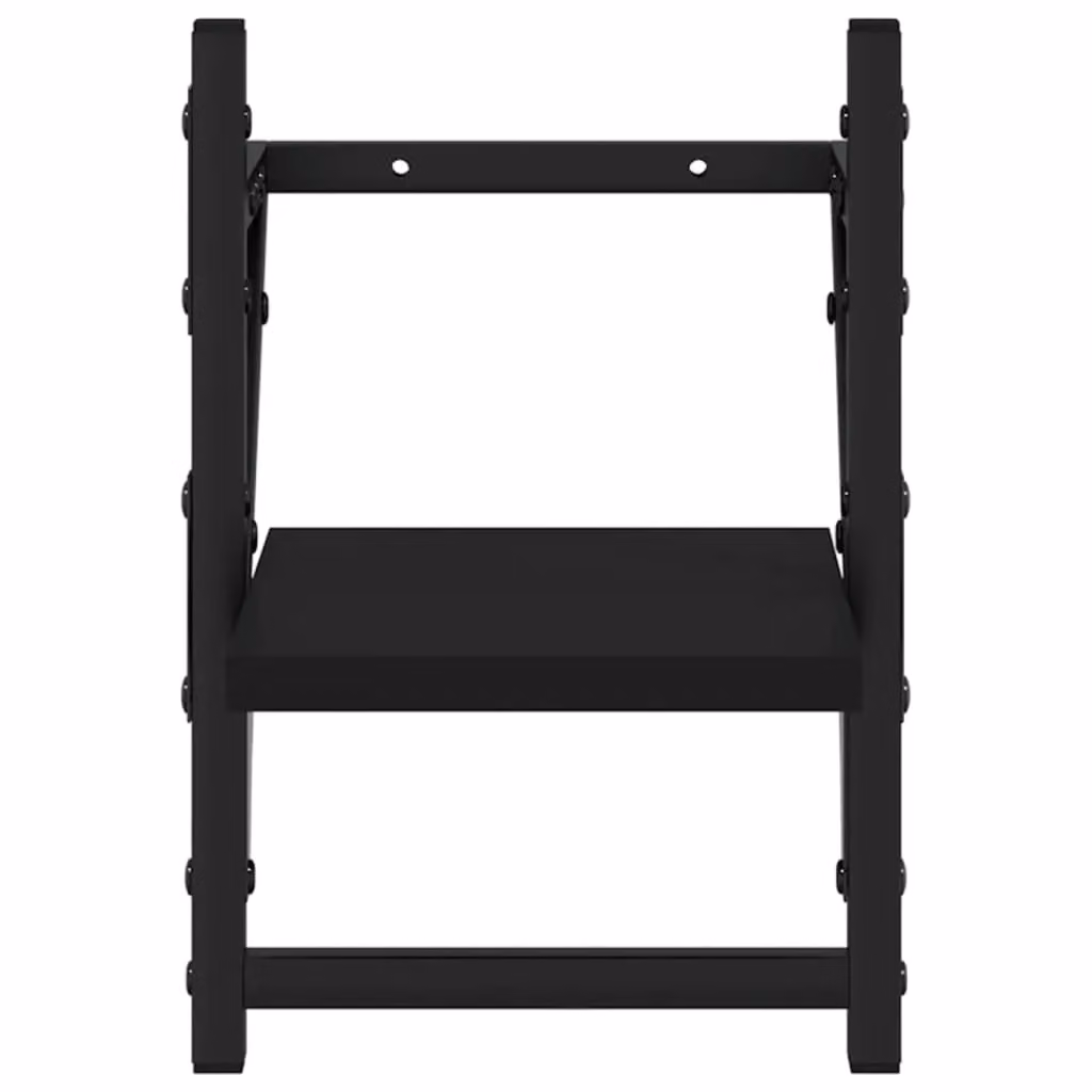 Berkfield Home Wall Shelves with Hanging Rods, 2 Piece Set, Black, W/D/H: 20 x 25 x 30 cm – 4