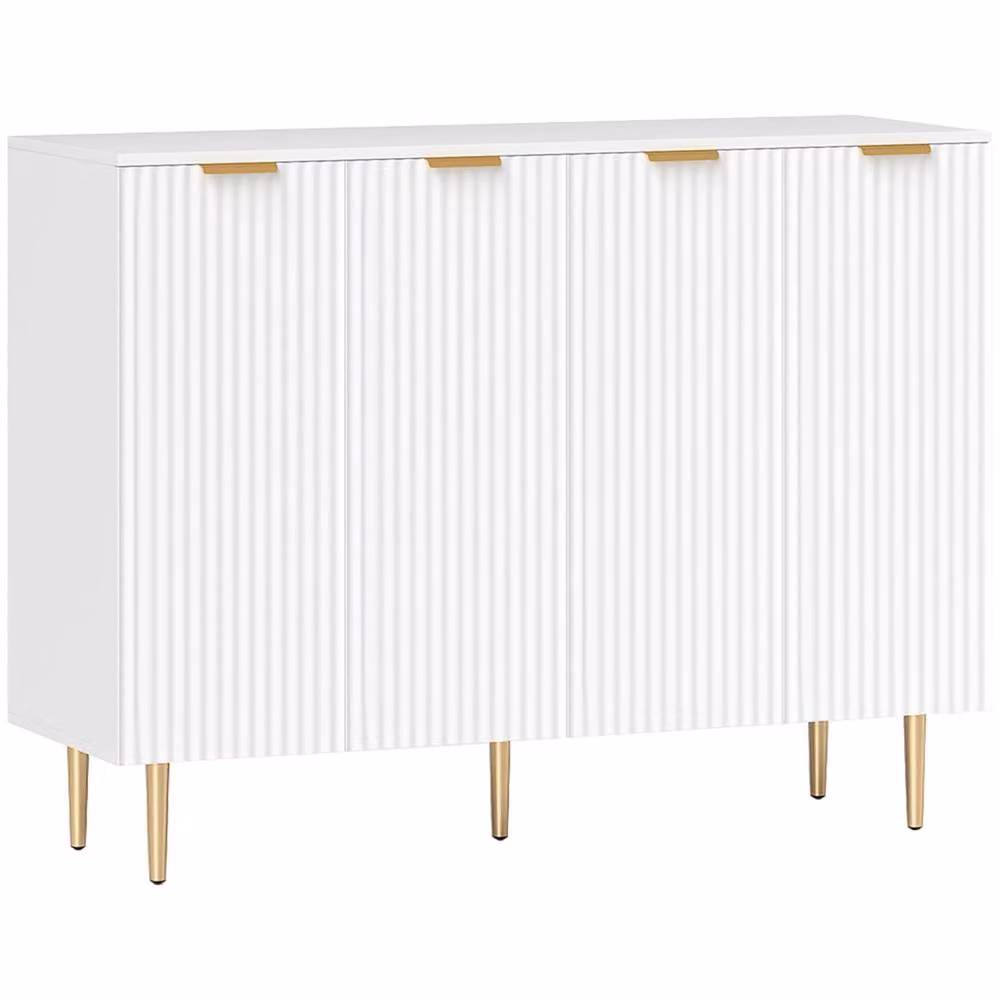 Wyld Haus Vinotti 4 Door White Sideboard with 2 Shelves, W/D/H: 120 x 40 x 90 cm – 2
