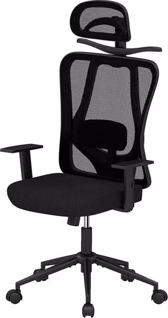 Costway Ergonomic Office Chair in Black with Adjustable Lumbar Support, Armrests and Headrest – 1