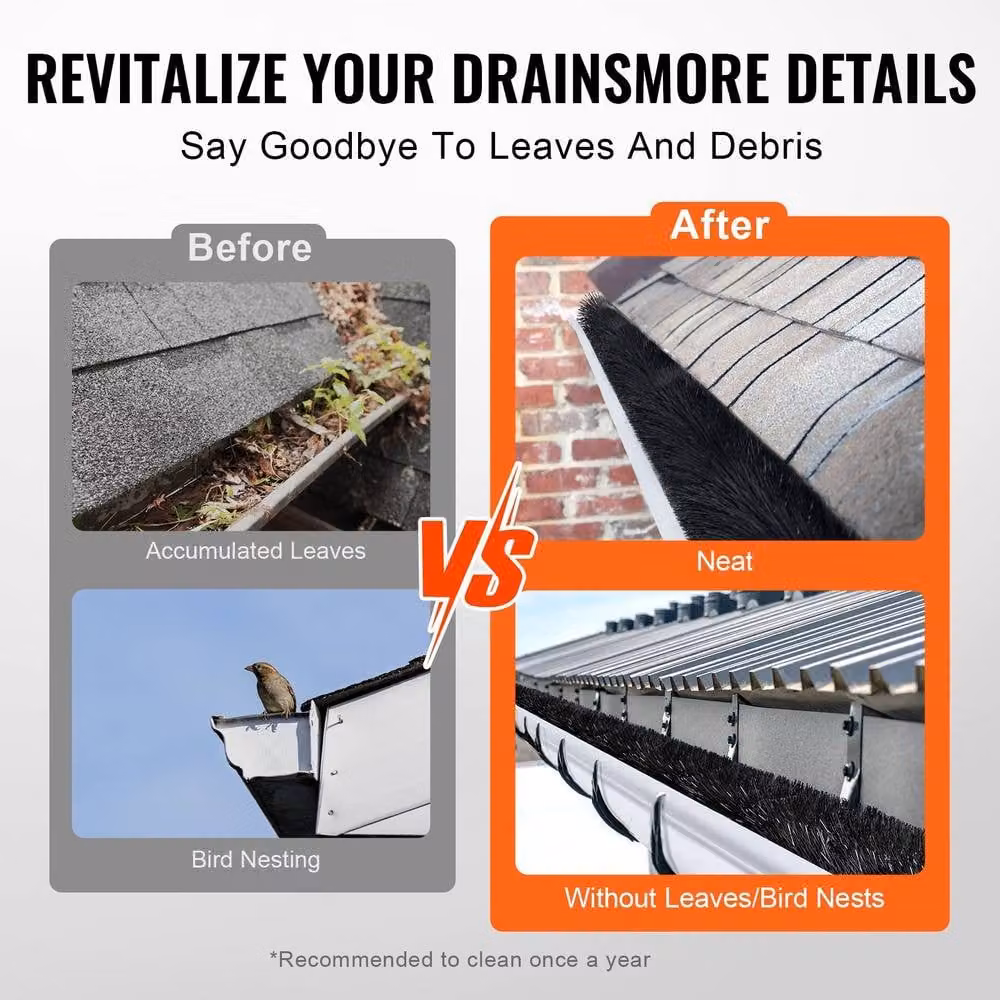 VEVOR 20 Pack Durable Black Galvanised Steel Gutter Brushes – 9