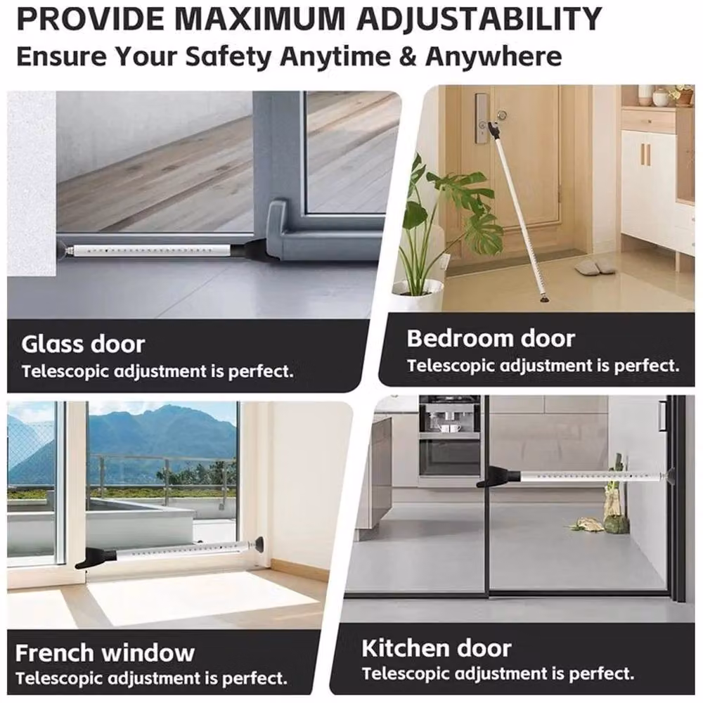SPETLEK Adjustable Door Handle Security Bar Jammer, White, W: 1000 cm, H: 52 cm – 3
