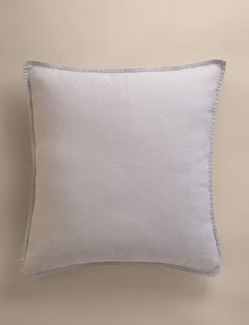 M&S Pure Linen Square Cushion in Grey with Feather Filling