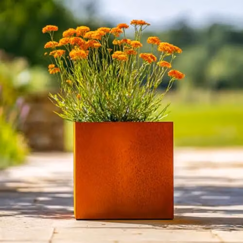 Access Garden Products Brown Steel Planter Tub W/D/H: 40 x 40 x 40 cm