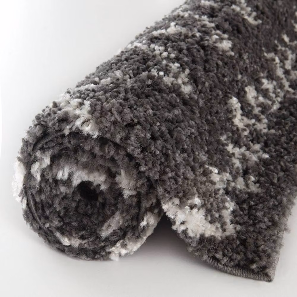 THE RUGS Soft Tangier Moroccan High Pile Shaggy Rug in Dark Grey, W: 80 cm, L: 300 cm – 2