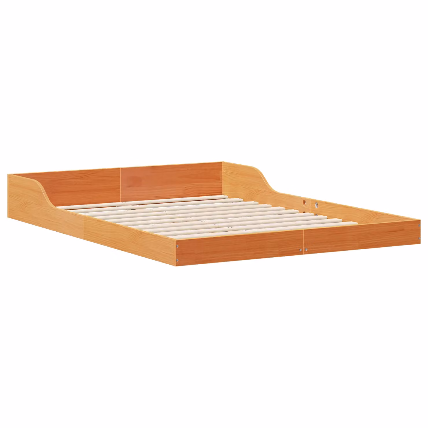 Berkfield Home Waxed Brown Solid Pine Wood Bed Frame W/D/H: 140 x 190 cm – 2