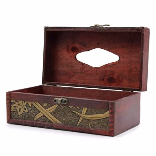 KDMD Large Trunk Style Tissue Box in Brown – 2