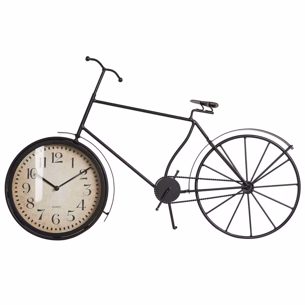 Wyld and Coco Black Metal Bicycle Table Clock, 37 cm Height – 2