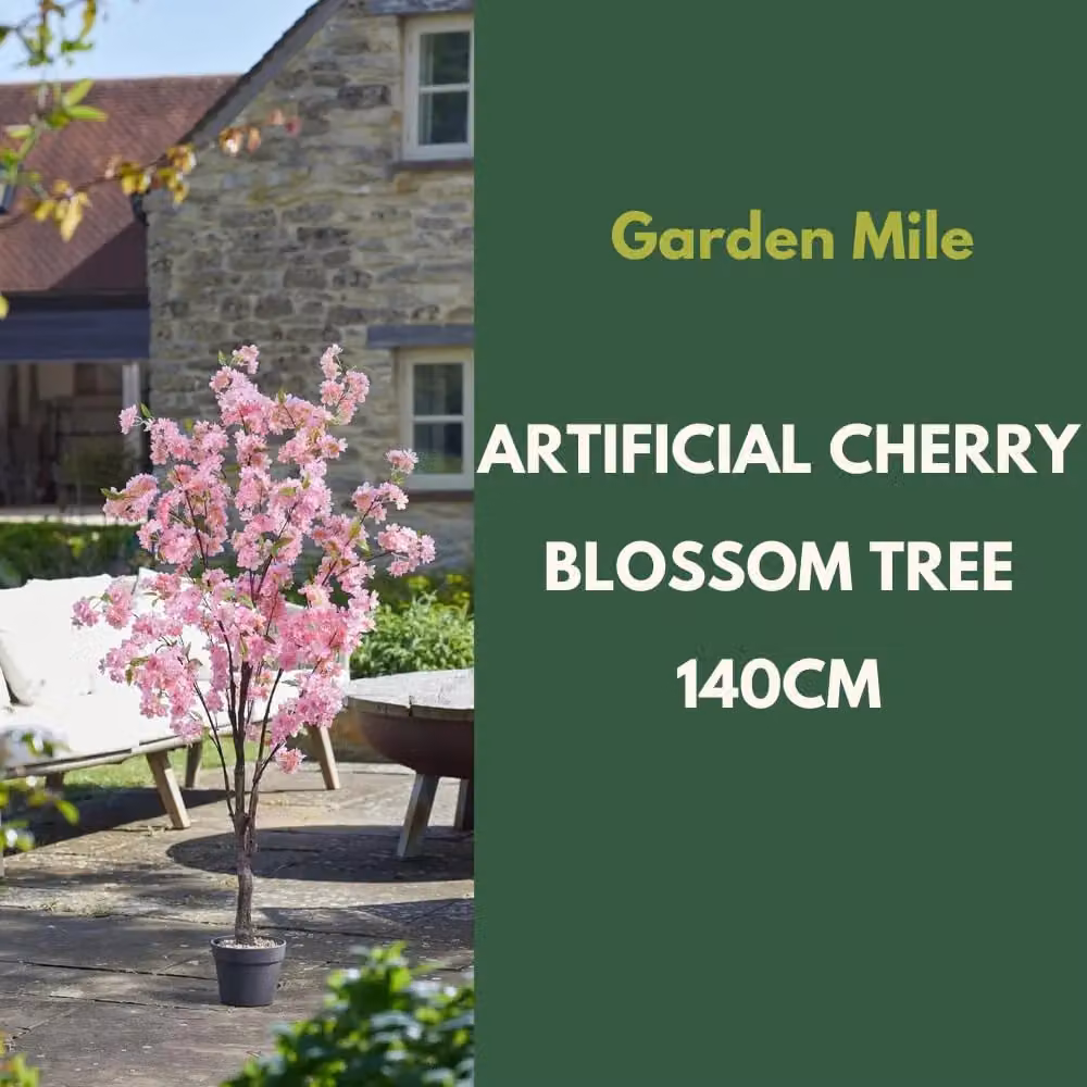 Marco Paul 1.4m Artificial Pink Cherry Blossom Tree in Baby Pink – 4