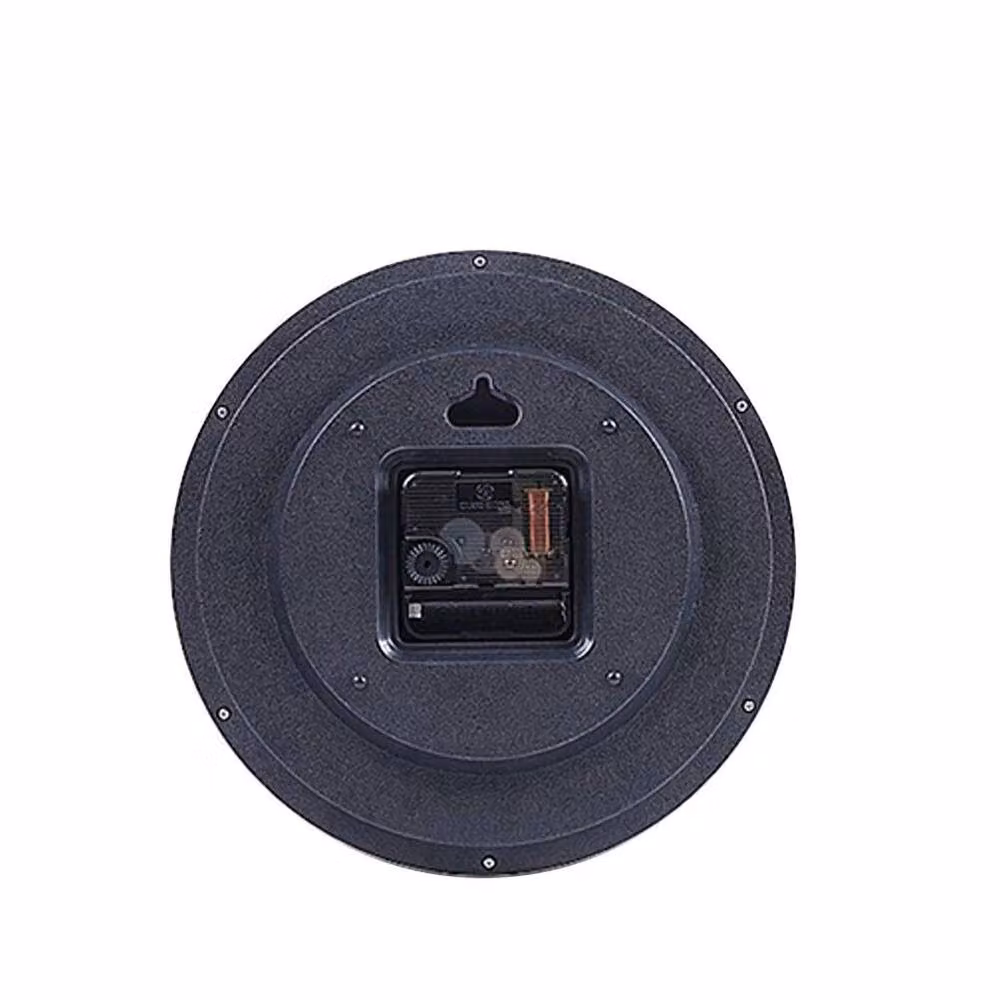 NESTLUNE Black Plastic Luminous Round Analogue Wall Clock with Glow in the Dark Feature, Diameter: 30.48 cm – 5