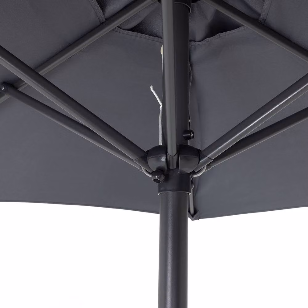 Charles Bentley Grey Market Garden Parasol with Crank Function, Diameter: 200 cm – 2