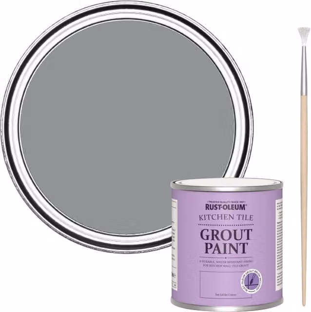 Rust-Oleum Kitchen Grout Paint in Mid Anthracite Grey, 250ml