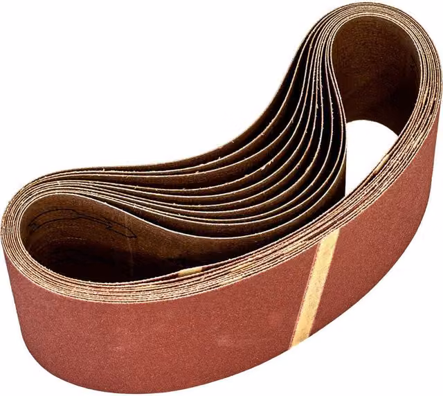 Loops 10 Pack 120 Grit Aluminium Oxide Sanding Belts for Wood, W: 75 mm, L: 533 mm