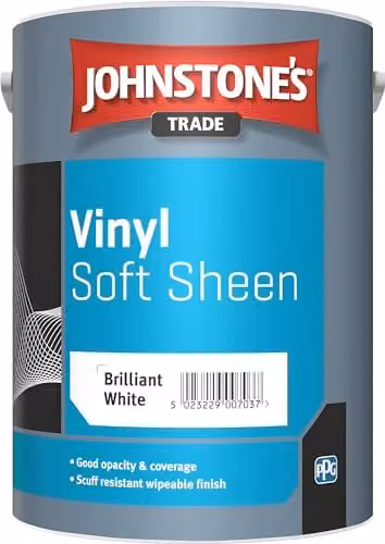 Johnstone's Trade Vinyl Soft Sheen Emulsion Brilliant White, 5 l