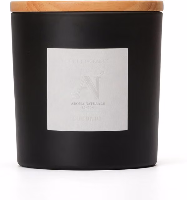Aroma Naturals Fruity Scented Candle in Black Glass Jar with Wooden Lid, 678 g – 4