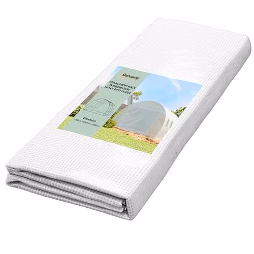 Outsunny White Plastic Polytunnel Greenhouse Replacement Cover, W: 4 m, D: 3 m, H: 2 m