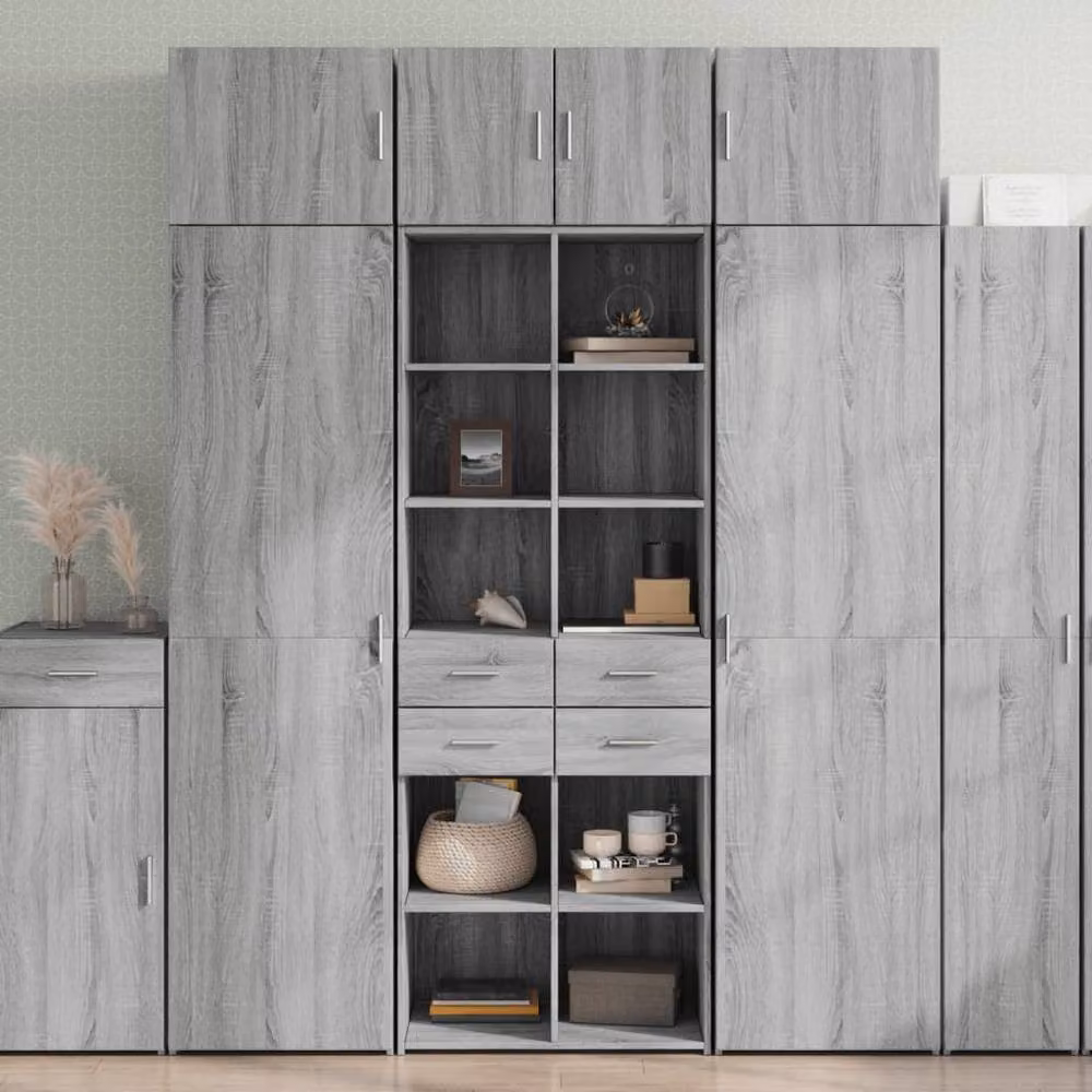 Berkfield Home Modern Grey Highboard in Engineered Wood W/D/H: 70 x 42.5 x 185 cm – 2