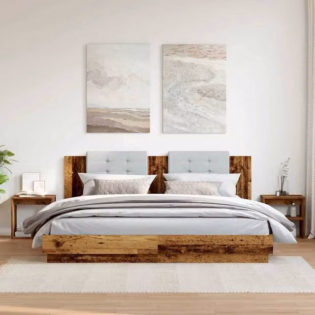Berkfield Home Elegant Bedside Cabinets, 2 Piece Set in Old Wood Brown, W/D/H: 40 x 30 x 40 cm – 1