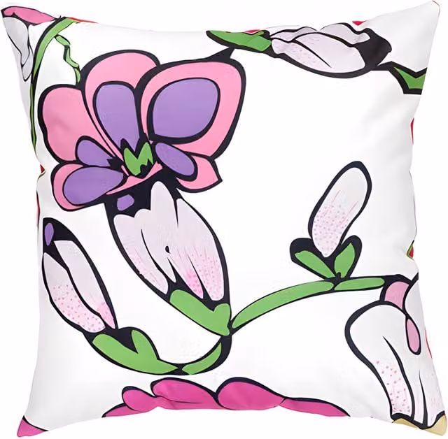 Gardenista Floral Printed Outdoor Scatter Cushion in White