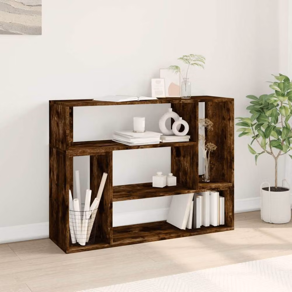 Berkfield Home Set of 2 Smoked Oak TV Cabinets in Brown, W/D/H: 100 x 30 x 50 cm – 3
