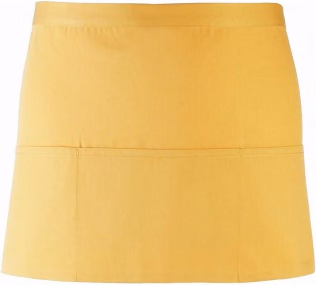 Premier Colours Pack of 2 Yellow Poly-Cotton 3 Pocket Professional Workwear Aprons