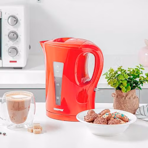 Geepas Red Electric Kettle and 4-Slice Toaster Set – 2