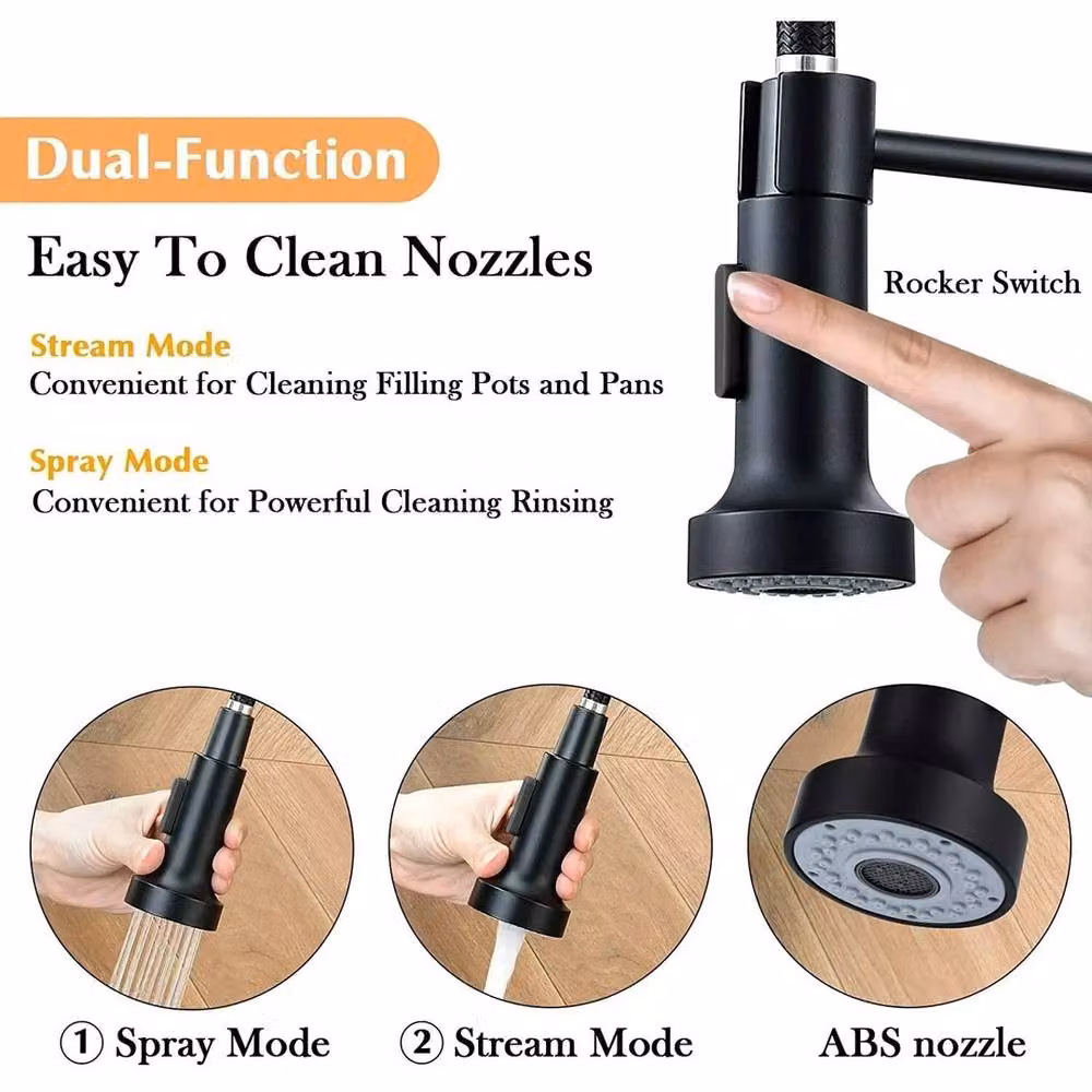 SPETLEK Matt Black Monobloc Single Lever Kitchen Sink Mixer Tap – 4
