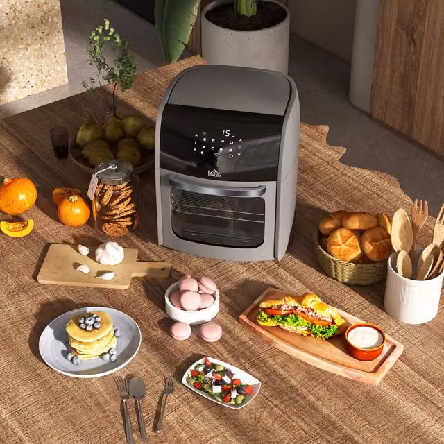 HOMCOM Air Fryer Oven with 8 Modes and Digital Display, Grey