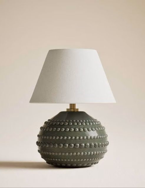 M&S Mini Rio Rechargeable LED Ceramic Tabletop Lamp in Green