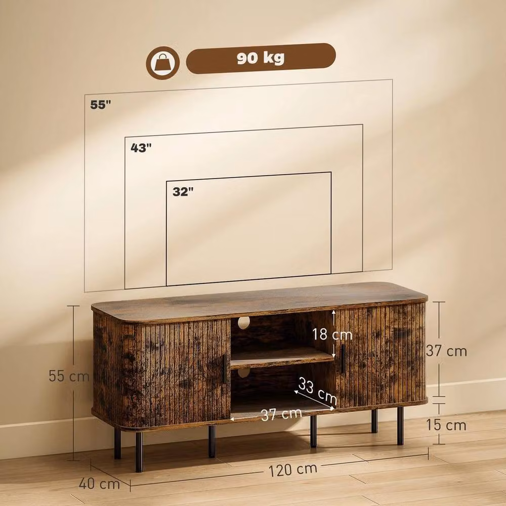 PAWNORA Mid-Century Rustic Brown Oak TV Unit for your Living Room – 3