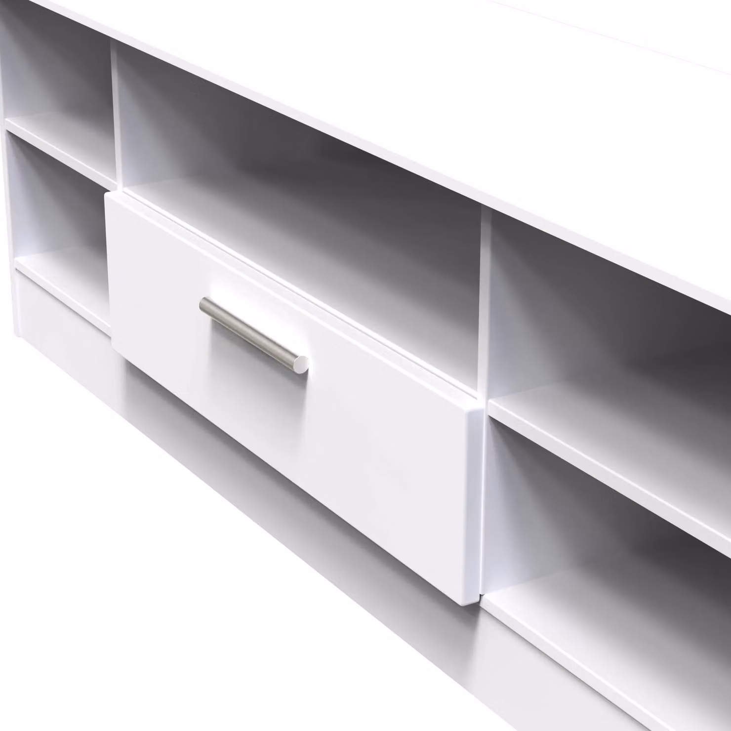 Ready Assembled 2 U Windsor Wide 1 Drawer TV and Media Unit in White – 3