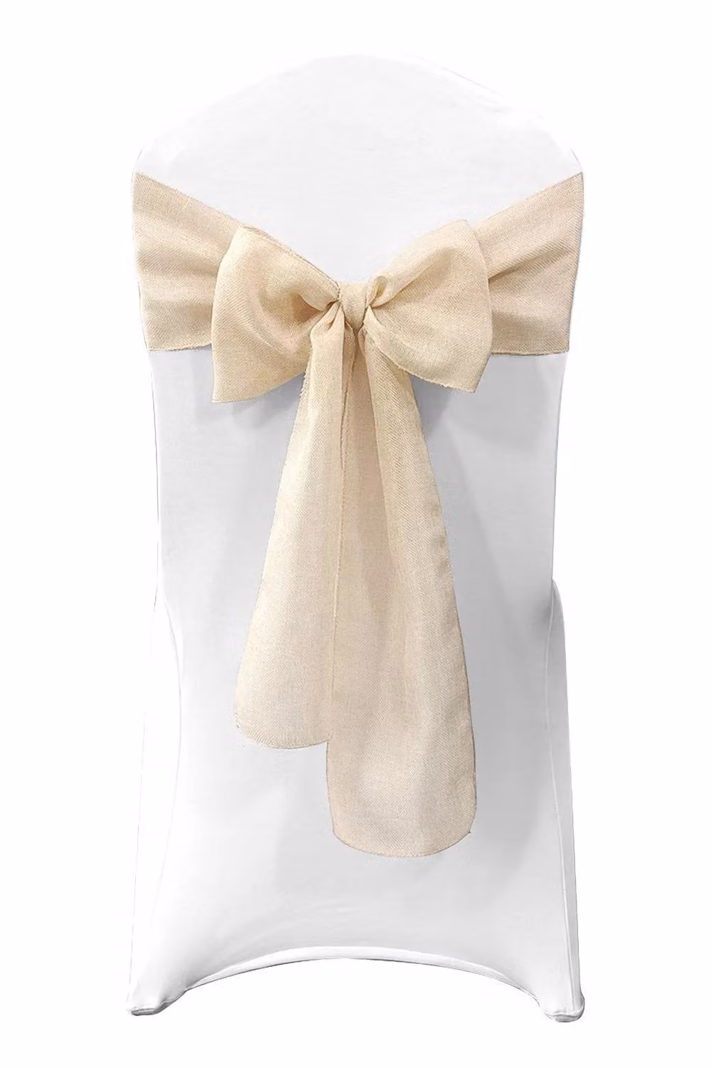 Neel Blue 10-Piece Hessian Chair Sashes in Beige, W: 22 cm x L: 280 cm – 2