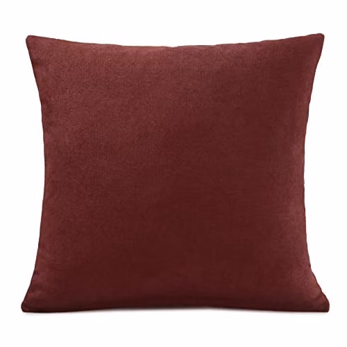 Luxury Living Red Velvet Chenille Square Cushion, W/D/H: 45 x 45 x 45 cm – 1