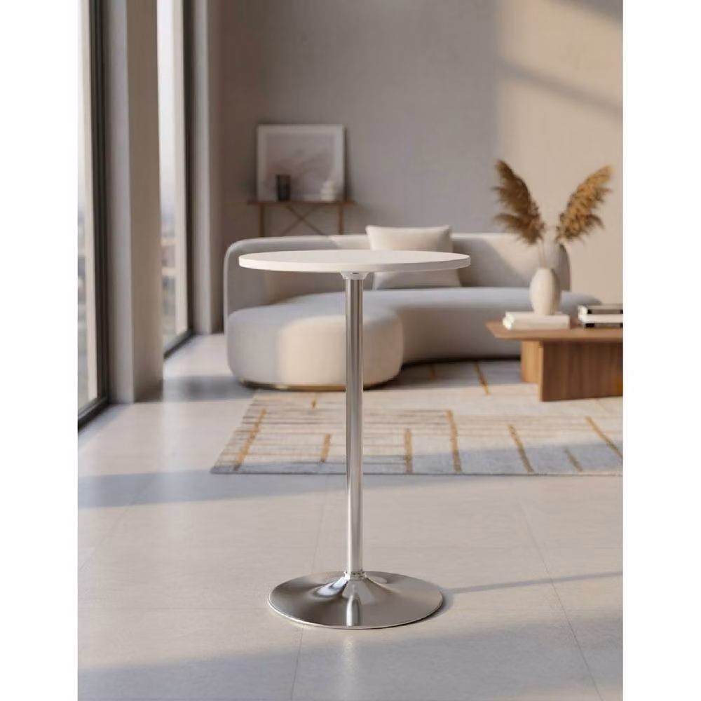Netfurniture Fuzion Modern Matt White Kitchen Bar Poseur Table – 2