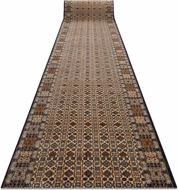 RugsX Keshan Oriental Wool Runner in Beige, W: 90 cm, L: 300 cm