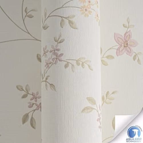 Livingwalls DESIGNDROP Floral Non-Woven Wallpaper in Cream, Green and Pink, W: 0.53 m, L: 10.05 m – 2