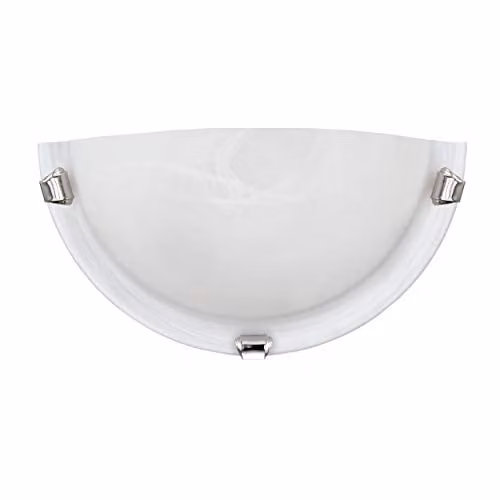 Loops Modern Wall Light in Chrome and White Glass with E27 Bulb Support – 1