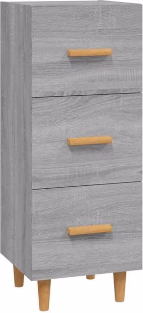 Berkfield Home Grey Sonoma Sideboard in Engineered Wood, W/D/H: 34.5 x 34 x 90 cm