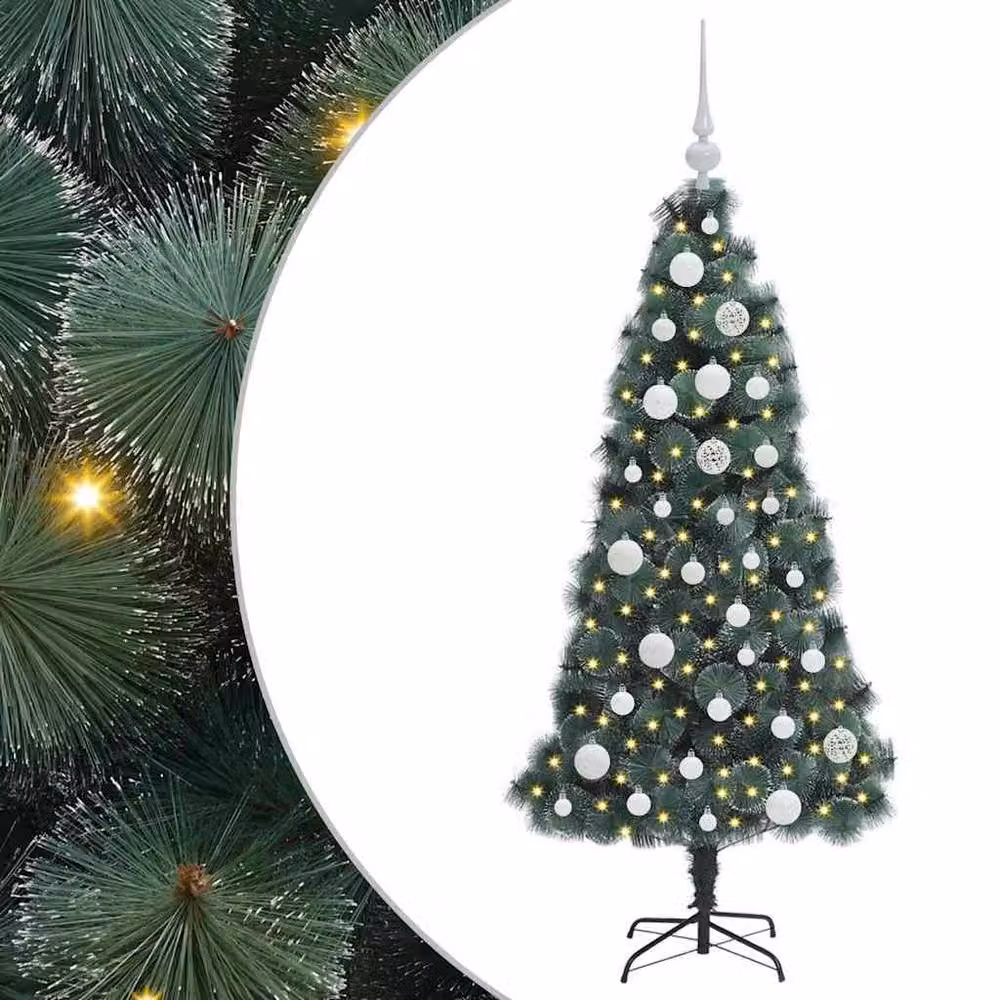 Berkfield Home Pre-lit Artificial Christmas Tree with Ball Set, Green, Height: 120 cm – 2