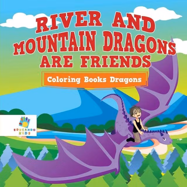Educando Kids River and Mountain Dragons Are Friends Colouring Book for Children, Multicolour