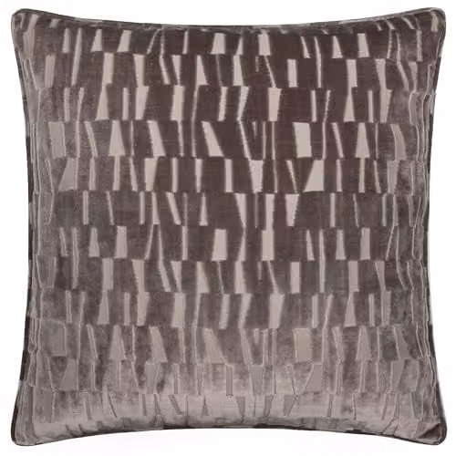 Paoletti Manhattan Velvet Square Cushion in Beige, W/D/H: 50 x 50 x 50 cm
