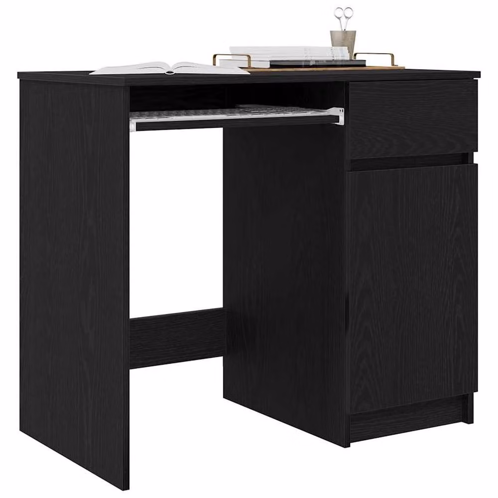 Berkfield Home Modern Writing Desk in Black Oak, W/D/H: 86 x 49 x 76 cm – 3